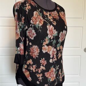 Maurices Black Floral Women's Blouse